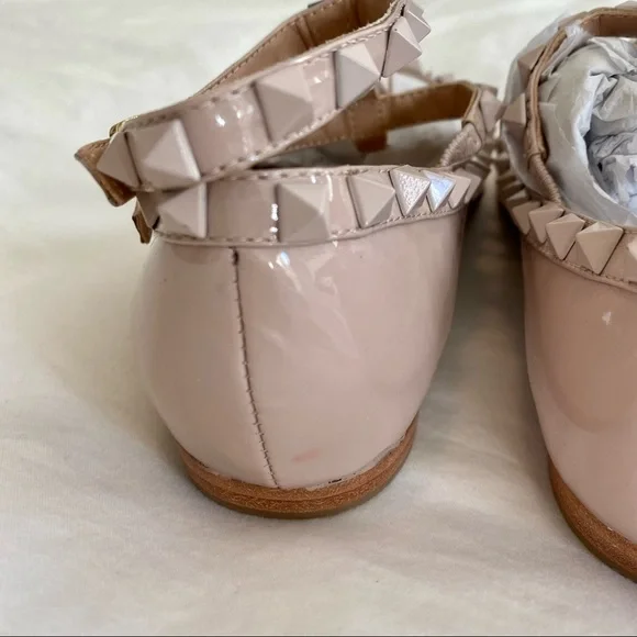 SOLD - Valentino Nude Patent Leather Rockstud Caged Ballet Flat - Picture 8 of 15